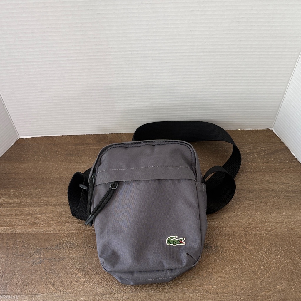 Lacoste Charcoal Unisex Crossbody Bag Lacoste Charcoal Unisex Crossbody Bag